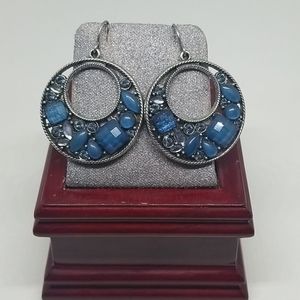 Silverstone and blue earrings